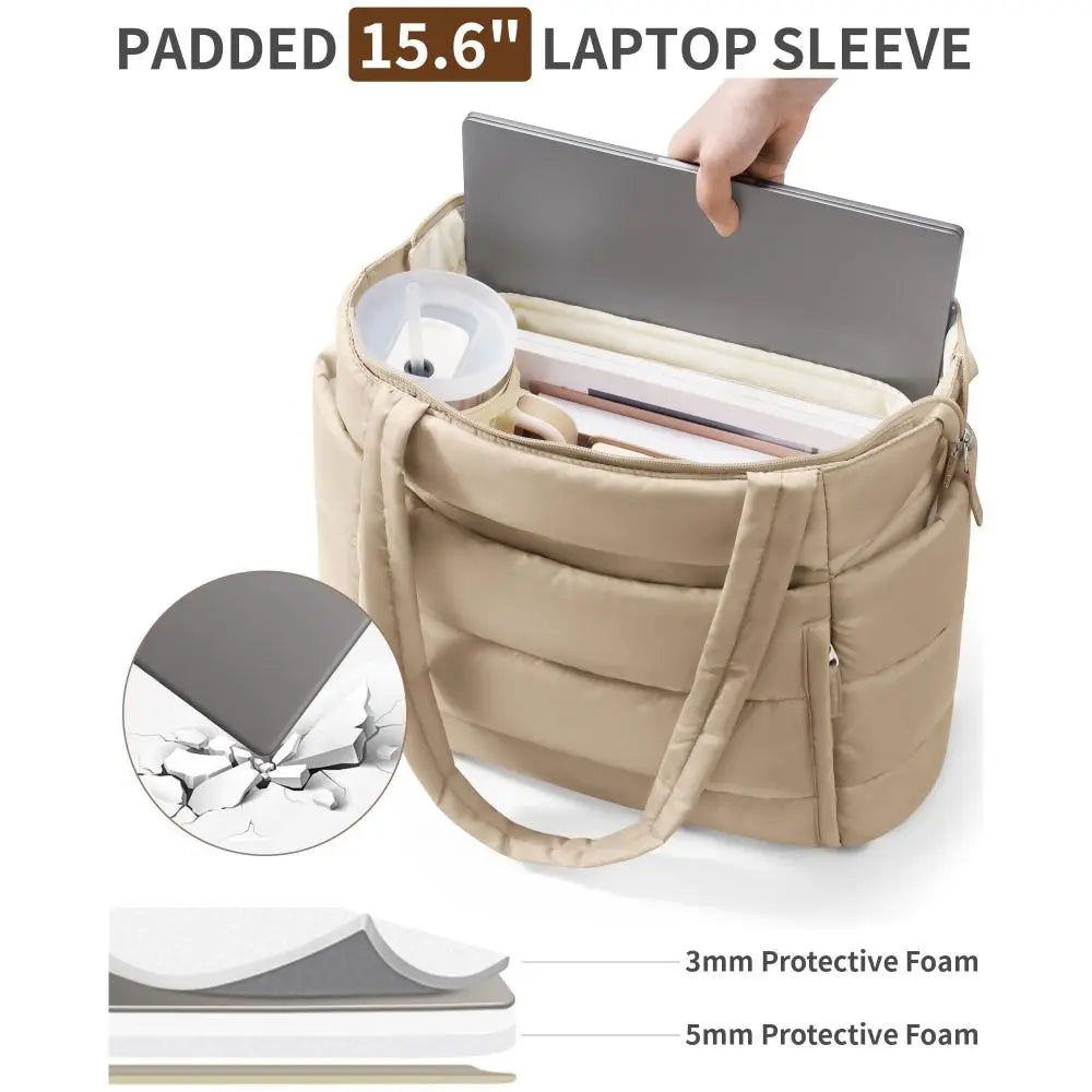 Large Capacity Tote Bag for Women Multiple Pockets Commuting Bags Lightweight Water-resistant Mom Bag Shoulder Bag image 4