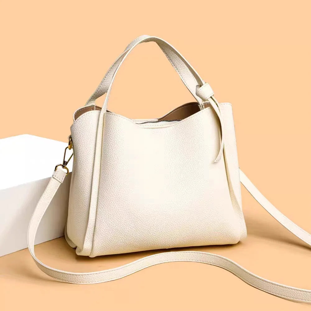 Bucket bag for women, 2026 spring/summer new style, textured large capacity hand-held shoulder crossbody bag image 8