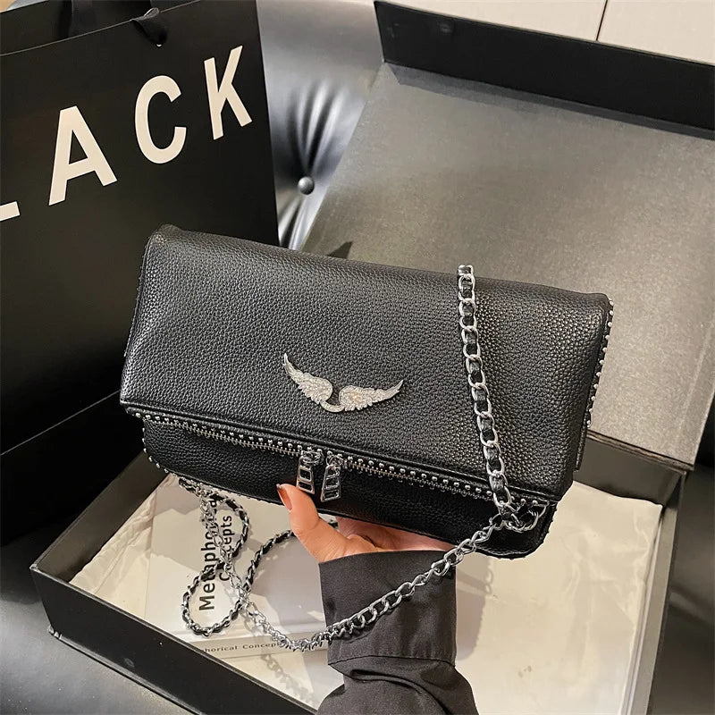 2026 New French Style Chain Crossbody Bags for Women Classic Clamshell Flap Messenger Bag Fashion Versatile Ladies Shoulder Hand image 8
