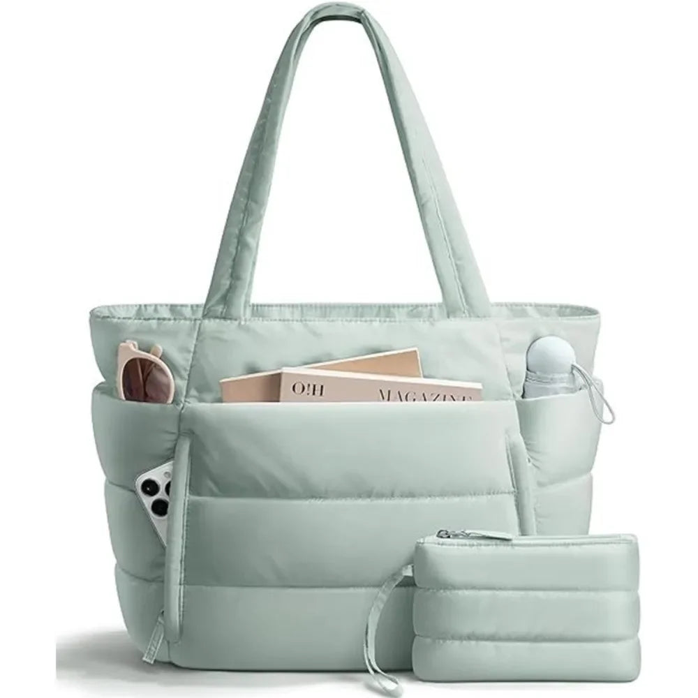 Large Capacity Tote Bag for Women Multiple Pockets Commuting Bags Lightweight Water-resistant Mom Bag Shoulder Bag image 14