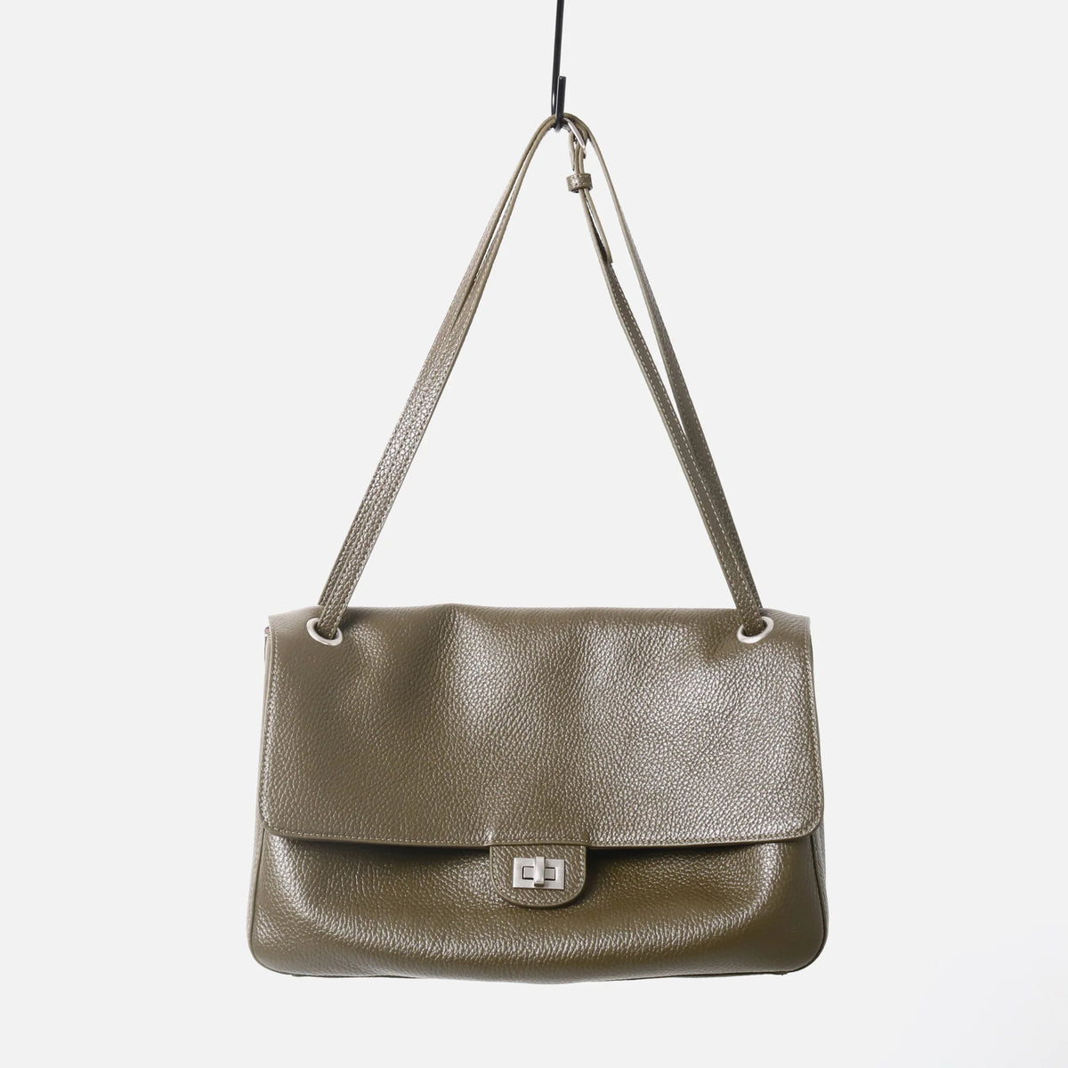 Genuine Leather Shoulder Bag Women Large Capacity Flap Bag Real Cowhide Turn Lock Crossbody Handbags Work Satchel Ladies Purses image 8