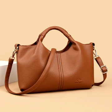 Authentic Leather Tote Bag Luxury Large Capacity Women's Single Shoulder Diagonal Crossbody Bags Fashion Simple Female Handbag image 2