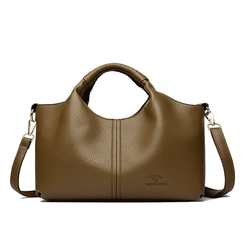 Authentic Leather Tote Bag Luxury Large Capacity Women's Single Shoulder Diagonal Crossbody Bags Fashion Simple Female Handbag image 12
