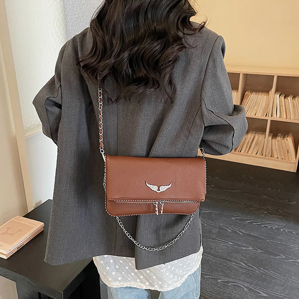 2026 New French Style Chain Crossbody Bags for Women Classic Clamshell Flap Messenger Bag Fashion Versatile Ladies Shoulder Hand image 3