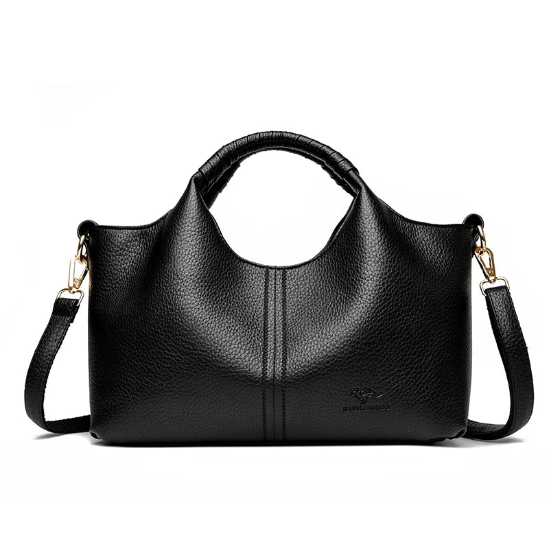 Authentic Leather Tote Bag Luxury Large Capacity Women's Single Shoulder Diagonal Crossbody Bags Fashion Simple Female Handbag image 7