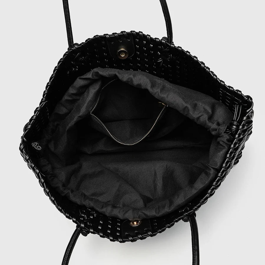 Fashion Design Woven Shopper Bag Top Handle Tote Bag Solid Color Women's Handbags Daily Shoulder Bags Commuter Clutch Purse Sac image 4