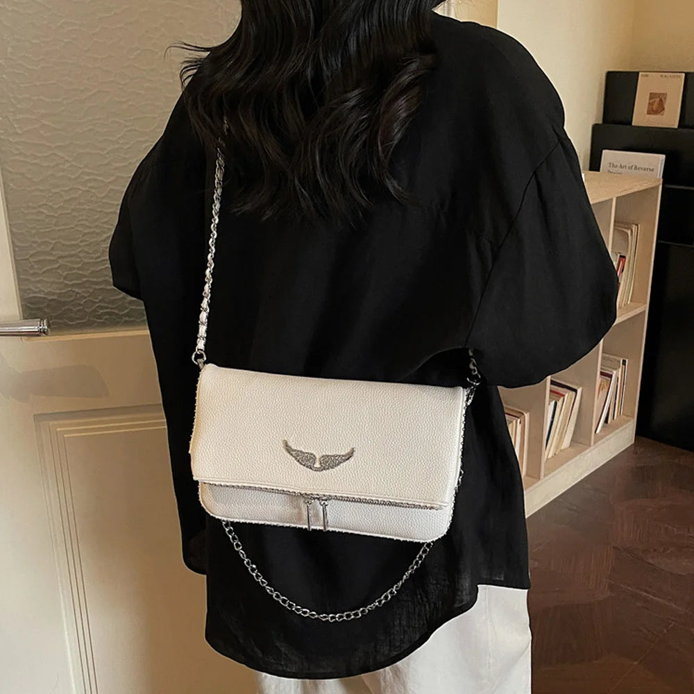 2026 New French Style Chain Crossbody Bags for Women Classic Clamshell Flap Messenger Bag Fashion Versatile Ladies Shoulder Hand image 2