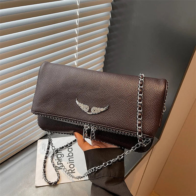 2026 New French Style Chain Crossbody Bags for Women Classic Clamshell Flap Messenger Bag Fashion Versatile Ladies Shoulder Hand image 9