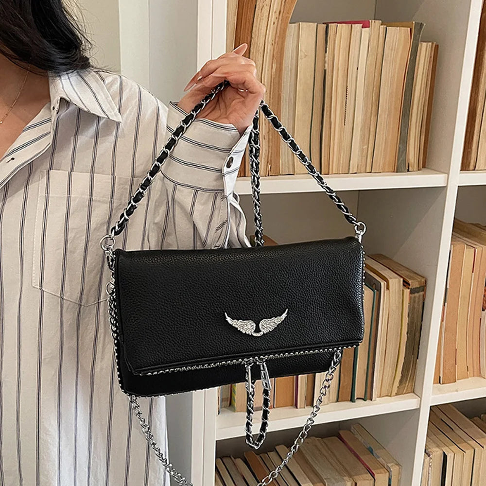 2026 New French Style Chain Crossbody Bags for Women Classic Clamshell Flap Messenger Bag Fashion Versatile Ladies Shoulder Hand image 4