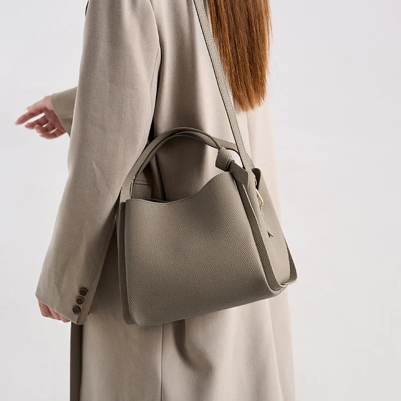 Bucket bag for women, 2026 spring/summer new style, textured large capacity hand-held shoulder crossbody bag image 3