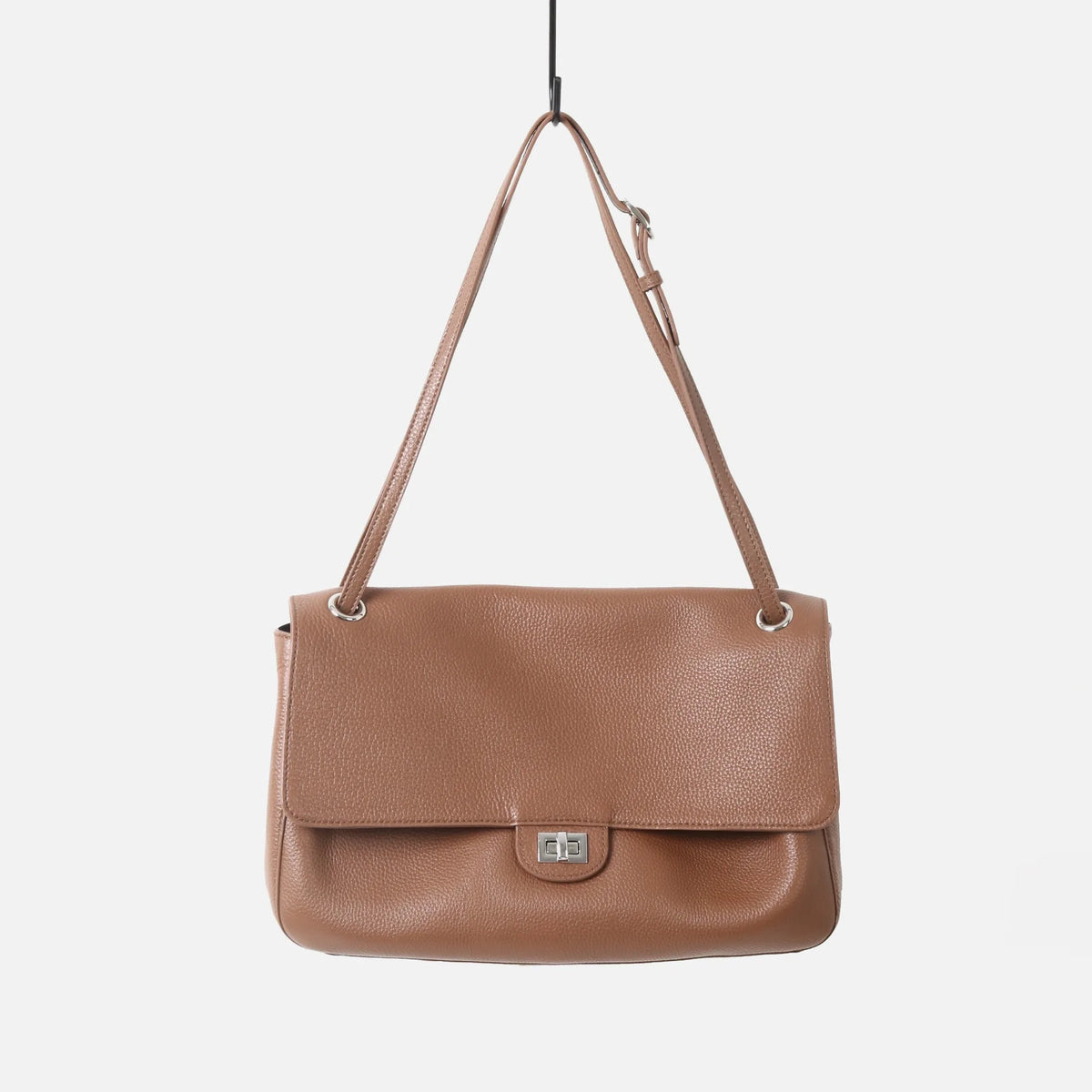 Genuine Leather Shoulder Bag Women Large Capacity Flap Bag Real Cowhide Turn Lock Crossbody Handbags Work Satchel Ladies Purses image 7