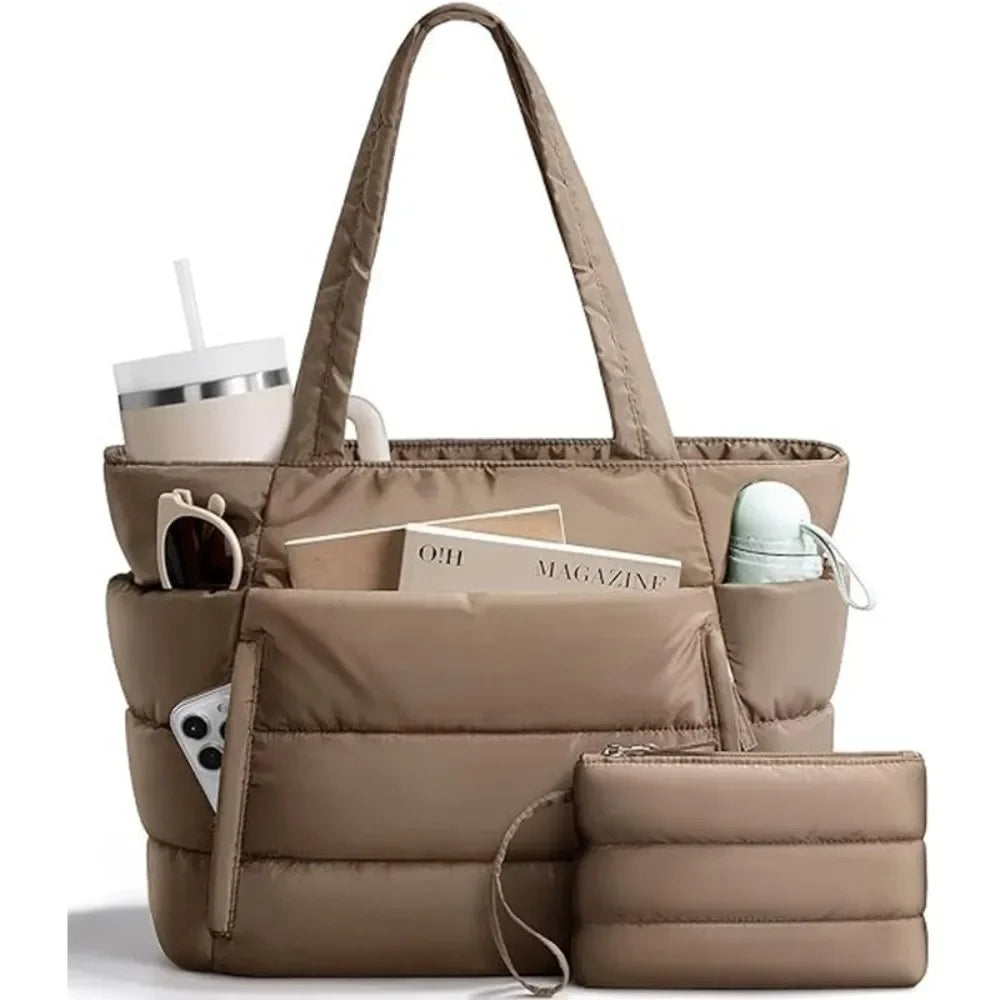 Large Capacity Tote Bag for Women Multiple Pockets Commuting Bags Lightweight Water-resistant Mom Bag Shoulder Bag image 12