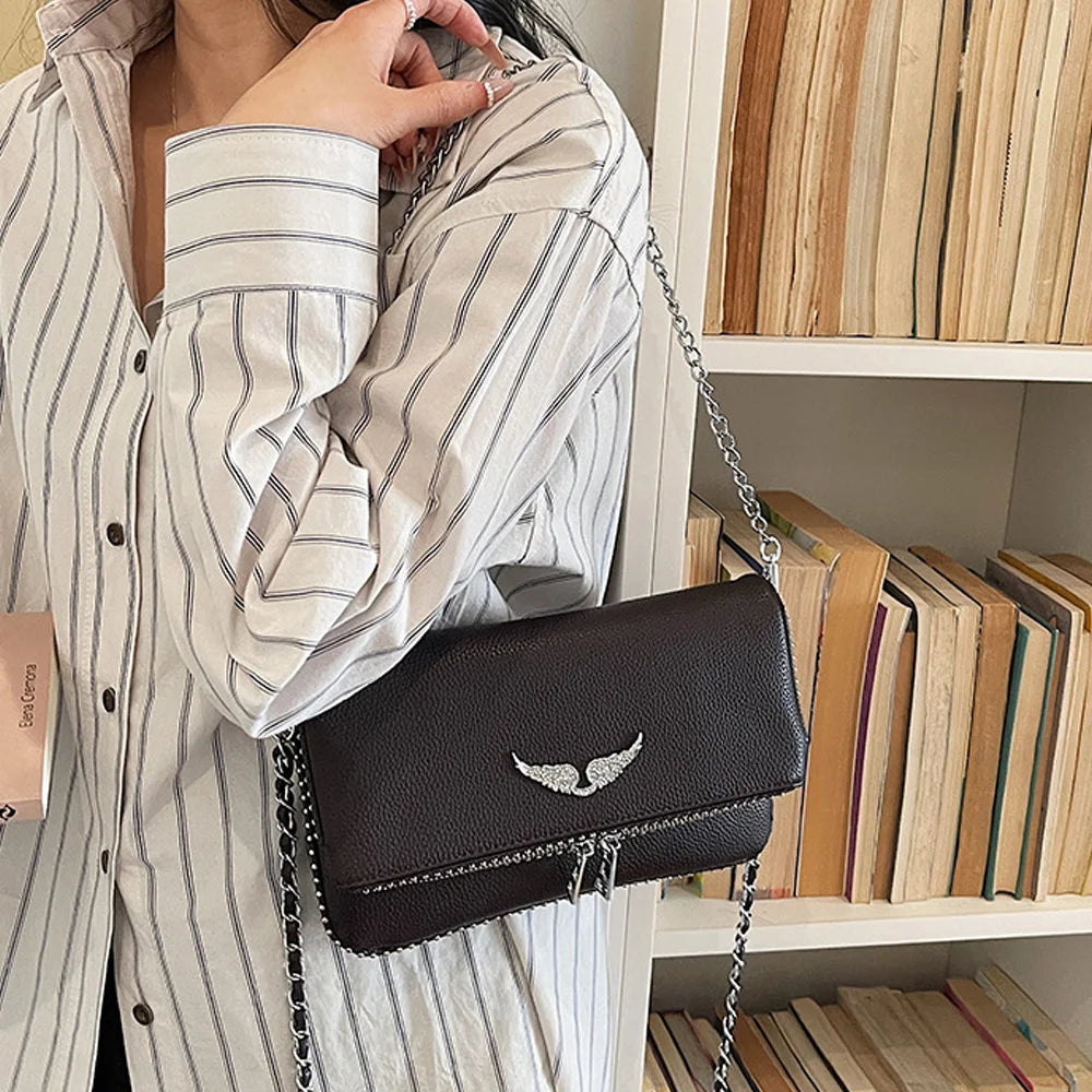 2026 New French Style Chain Crossbody Bags for Women Classic Clamshell Flap Messenger Bag Fashion Versatile Ladies Shoulder Hand image 1