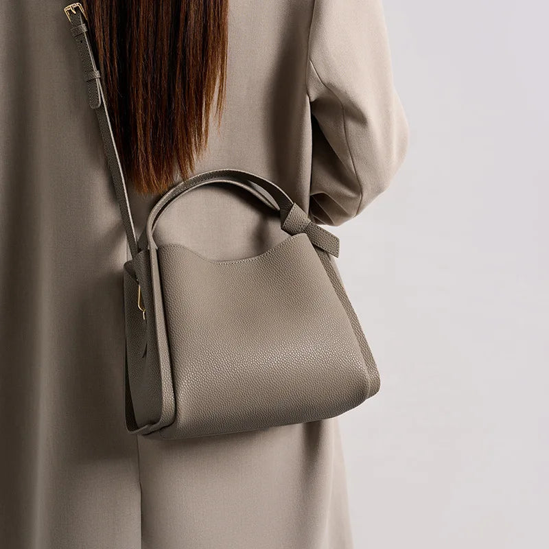 Bucket bag for women, 2026 spring/summer new style, textured large capacity hand-held shoulder crossbody bag image 1