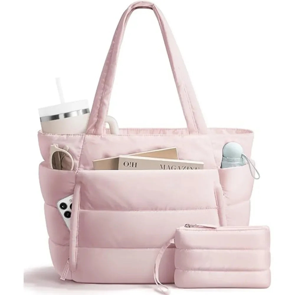 Large Capacity Tote Bag for Women Multiple Pockets Commuting Bags Lightweight Water-resistant Mom Bag Shoulder Bag image 8