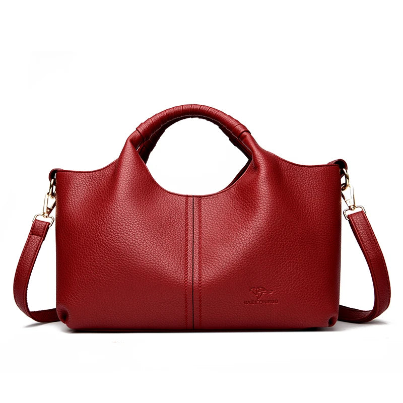 Authentic Leather Tote Bag Luxury Large Capacity Women's Single Shoulder Diagonal Crossbody Bags Fashion Simple Female Handbag image 8