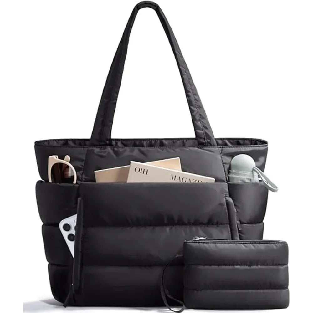 Large Capacity Tote Bag for Women Multiple Pockets Commuting Bags Lightweight Water-resistant Mom Bag Shoulder Bag image 11
