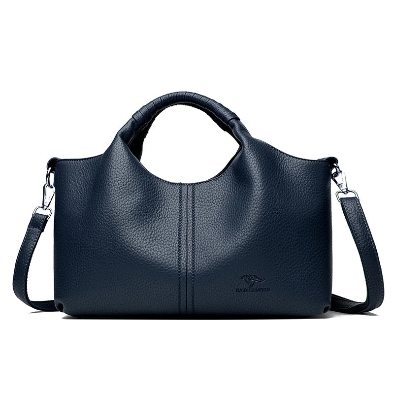Authentic Leather Tote Bag Luxury Large Capacity Women's Single Shoulder Diagonal Crossbody Bags Fashion Simple Female Handbag image 9