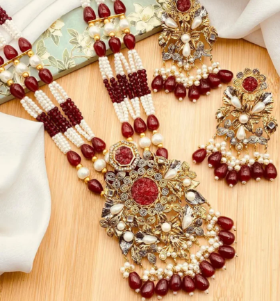 Designer-Handmade-Crush-Stones-Mala-set-2045-Nayab-Jewellery-20048077